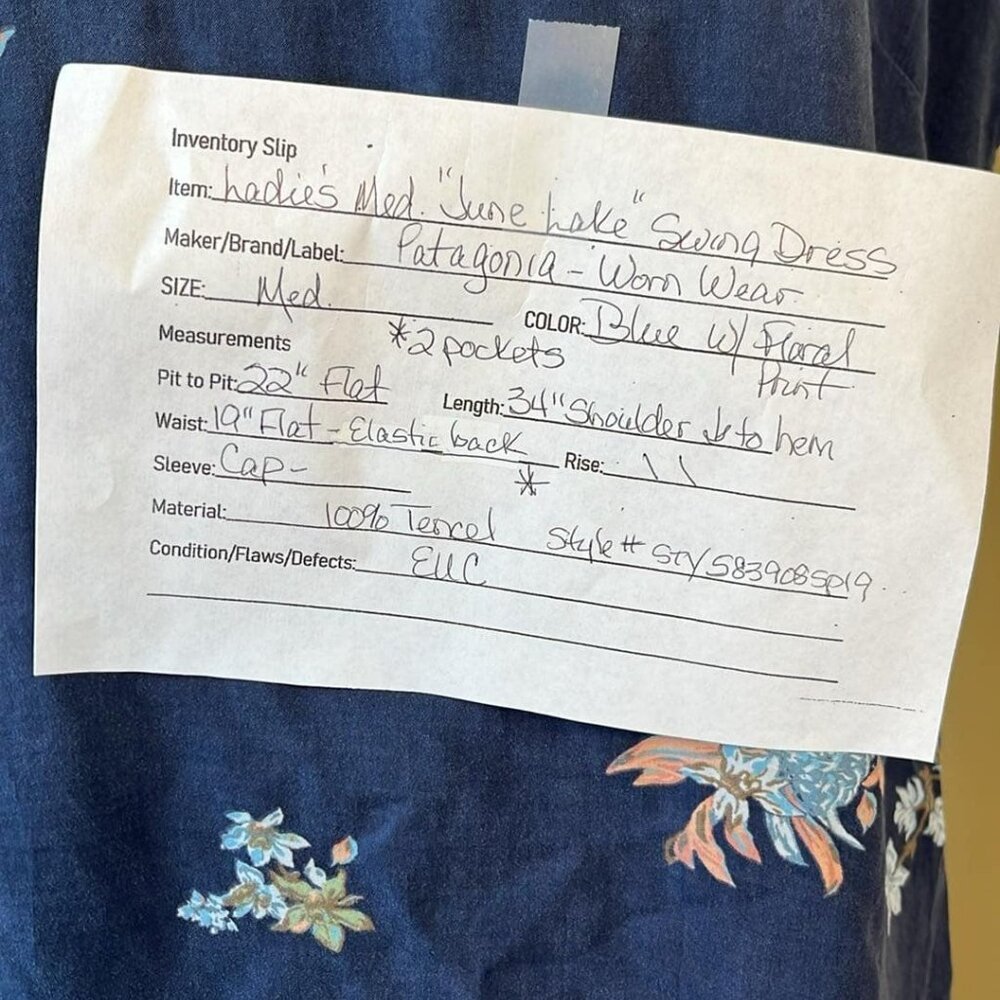 Women's Med Patagonia June Lake Blue Floral Dress Granola Girl CottageCore Lagen - Picture 2 of 10
